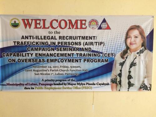 Lubao PESO holds seminar on Human Trafficking and Anti-illegal Recruitment