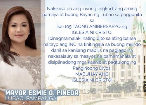 Happy 105th Anniversary sa lahat ng kaanib at pamamahala ng Iglesia Ni Cristo!